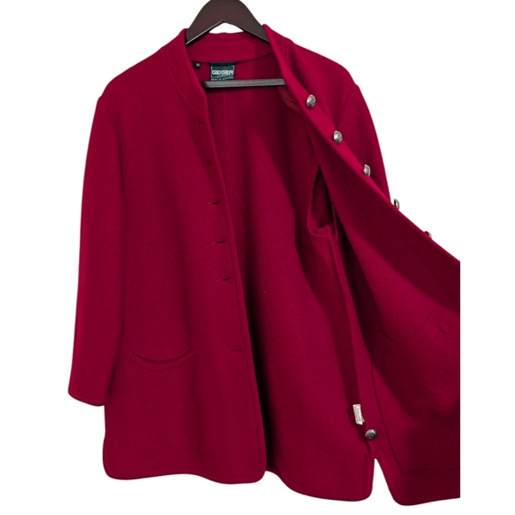 GEIGER Collections Boiled Wool Jacket | Red | Made in Austria | Size 38 - Picture 4 of 9